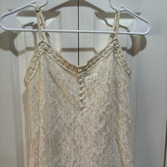 FOREVER 21 Women’s Floral Lace Adjustable Spaghetti Strap Dress - white, size S - Picture 3 of 7